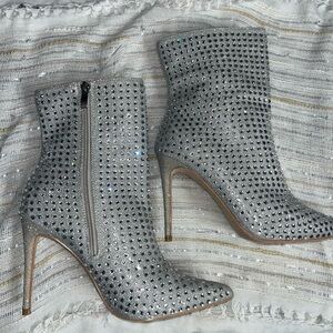 Elegant Silver Studded Women's Boots